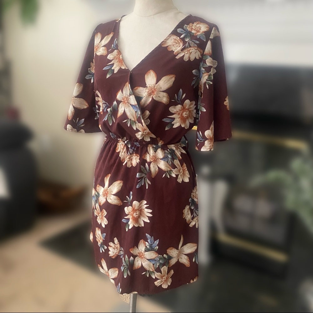 A line floral pattern dress